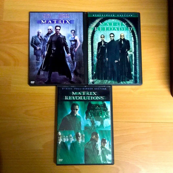 DVDS Matrix; Matrix Reloaded; Matrix Revolutions.  All discs-good condition. - Picture 1 of 5